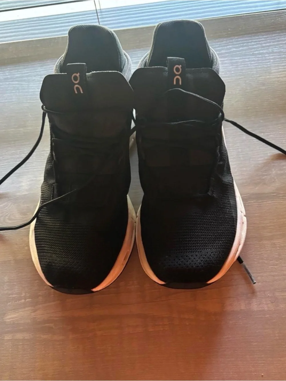 On Running Men's Black Athletic Running Shoes with White Sole